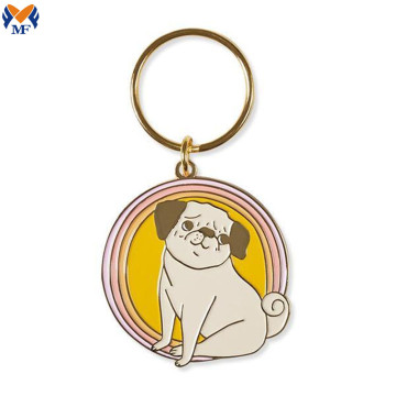 Metaal aangepaste schattig dierontwerp Franse bulldog sleutelhanger