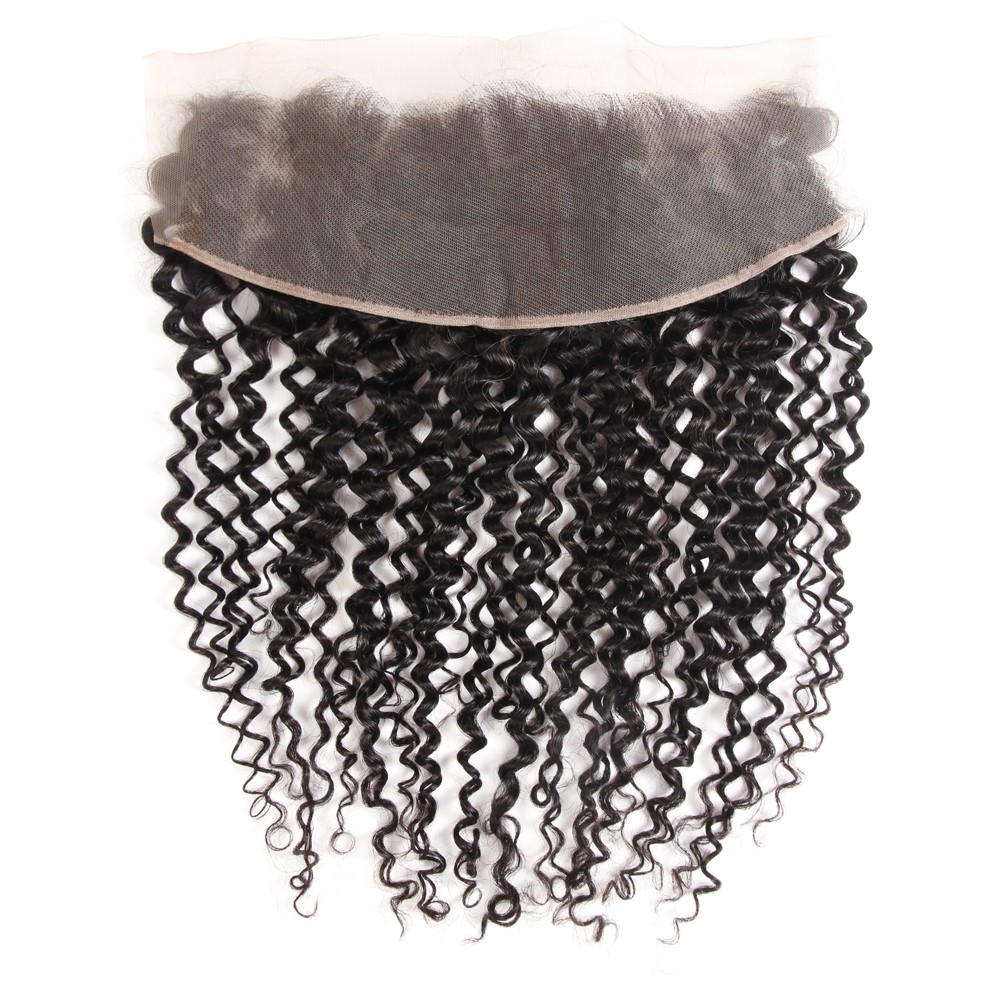 huashuo Highest Discounts From Ear To Ear Bleached Knots Factory Directly Unprocessed Virgin Brazilian Hair Jerry Curl Frontal
