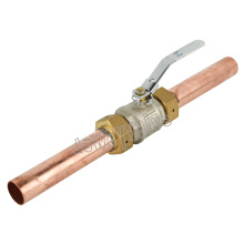 China Factory 2PC Brass Medical Oxygen Gas Ball Valve with Brazed Extension