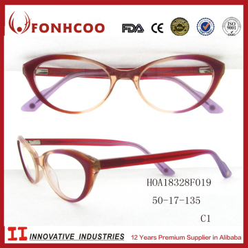 FONHCOO Manufacturer Wine Colored Women Plastic Injection Optical Eye Glasses Frame