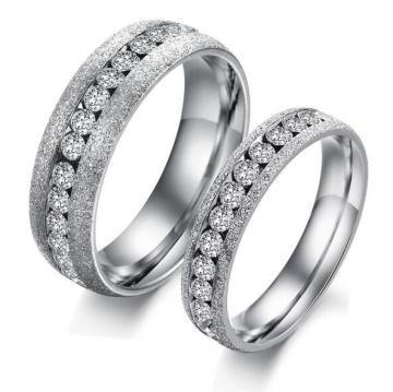 Nice zircon couple rings stainless steel, ring couple