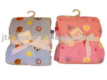 baby blanket coral fleece printed hanger packing