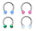 Bola Opal Secara Dalaman Threaded Horseshoe Nipple Ring