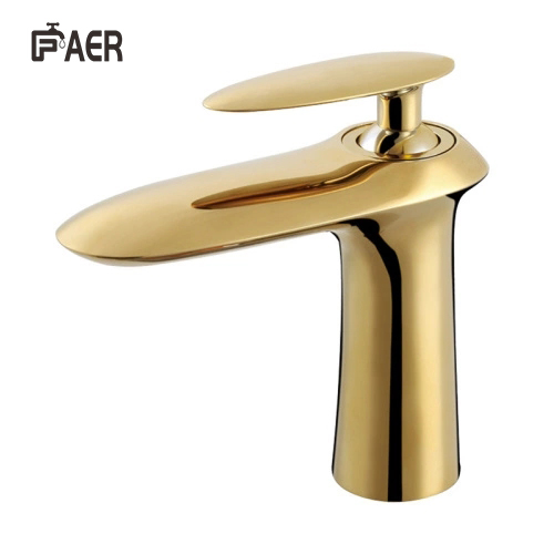 Brushed Gold Hot and Cold Basin Faucet
