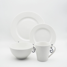 luxury white Embossed crockery ceramic dinnerware sets