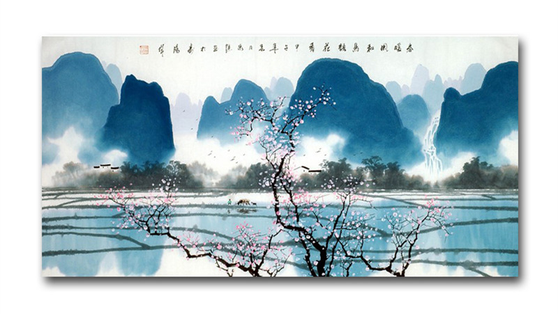 Home Decoration Beautiful Landscape Chinese Ink Painting Mountain Wall Art