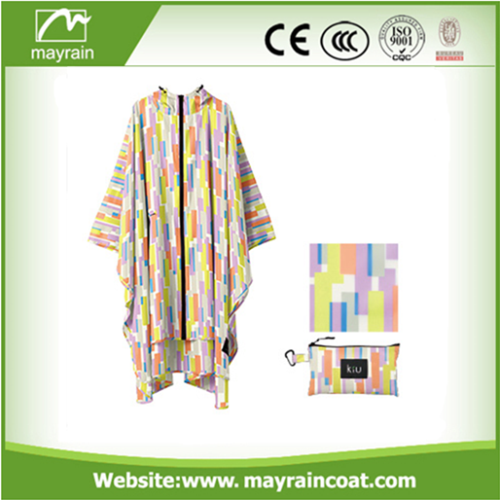 Waterdichte volwassen polyester poncho met volledige lengte