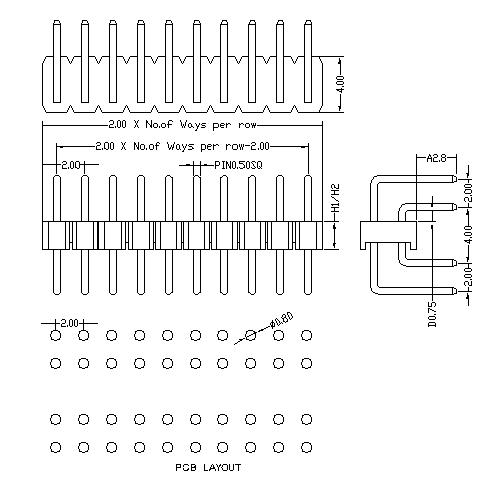 2.0 Pin Header Dual Row Angle C Type