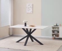 White Sintered stone small rectangular dining table