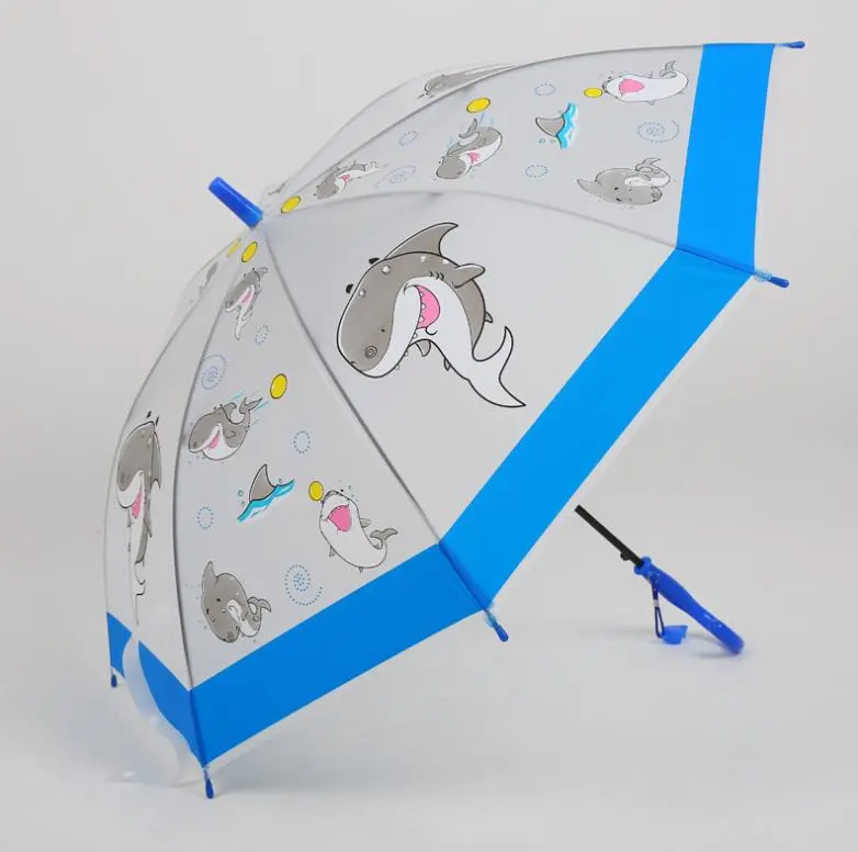 Fancy Cute Cartoon Transparent Poe Kids Umbrella with Printing Pattern