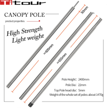 GR9Titanium Tent Canopy Support Rods Canopy Trap Poles