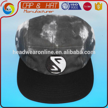 black &white tye dye 5 panel hat sport cap