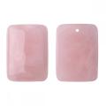 Natural Rose Quartz Women Chakra Rectangle Gemstone Pendant Necklace