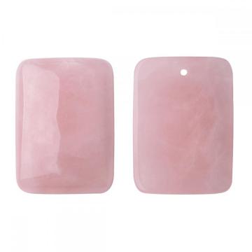 Natural Rose Quartz Women Chakra Rectangle Gemstone Pendant Necklace