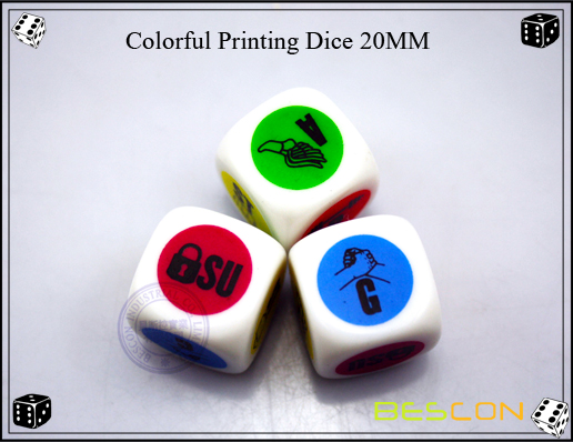 Colorful Printing Dice 20MM-2