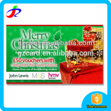 custom printing paper Chrismas Gift Voucher card