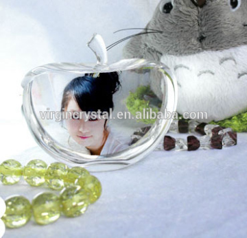 Crystal apple shaped photo frame for gifts