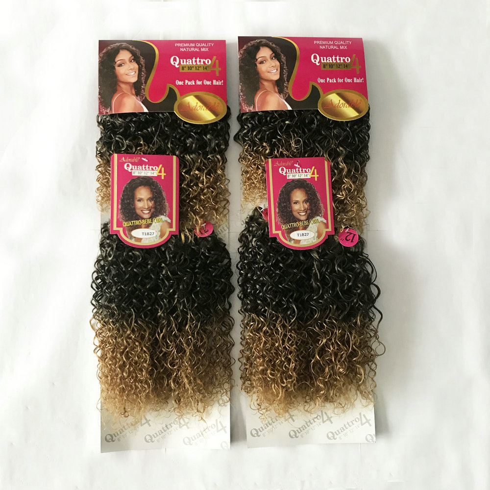 Adorable soft synthetic hair extension bebe curl weave. african small curly hair weft