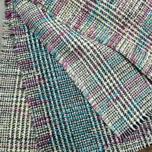 Boucle fashion plaid style with loops yarn fabric
