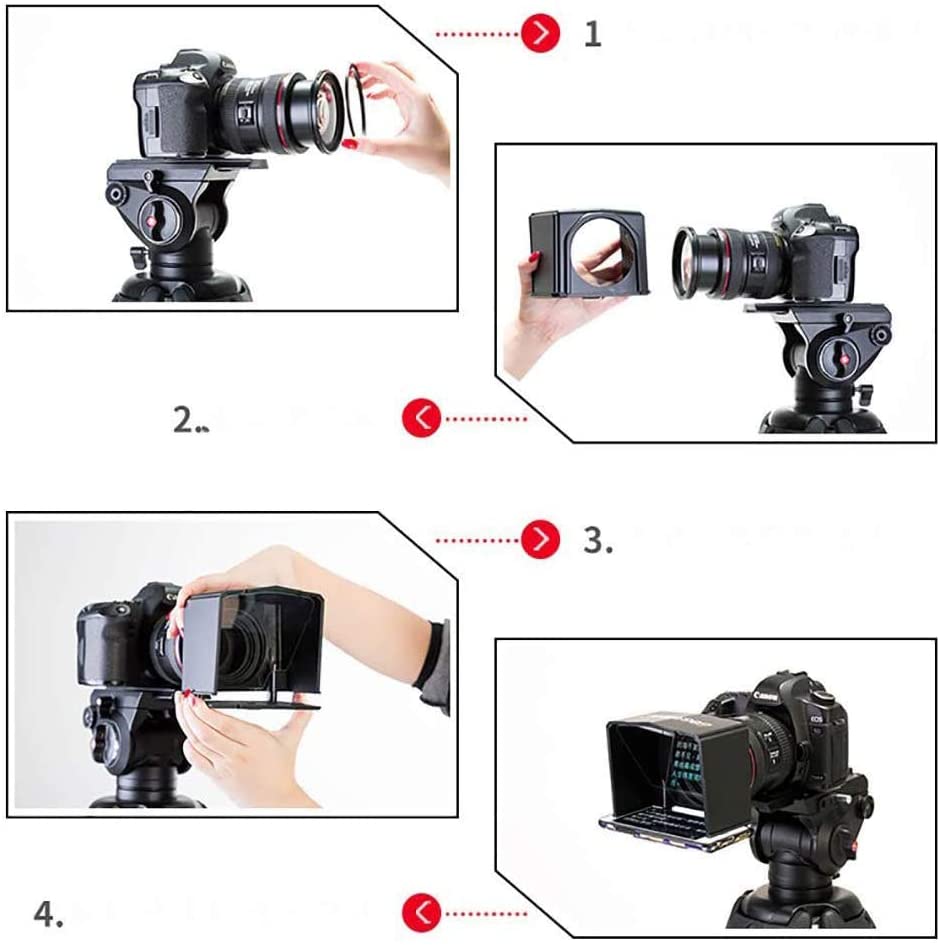 T1 Smartphone Mobile Teleprompter Glass With Remote Control For Youtube Interview Video Dslr Camera Photo Studio