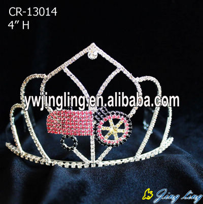 Wholesale Custom Car Red Rhinestone Pageant Crowns