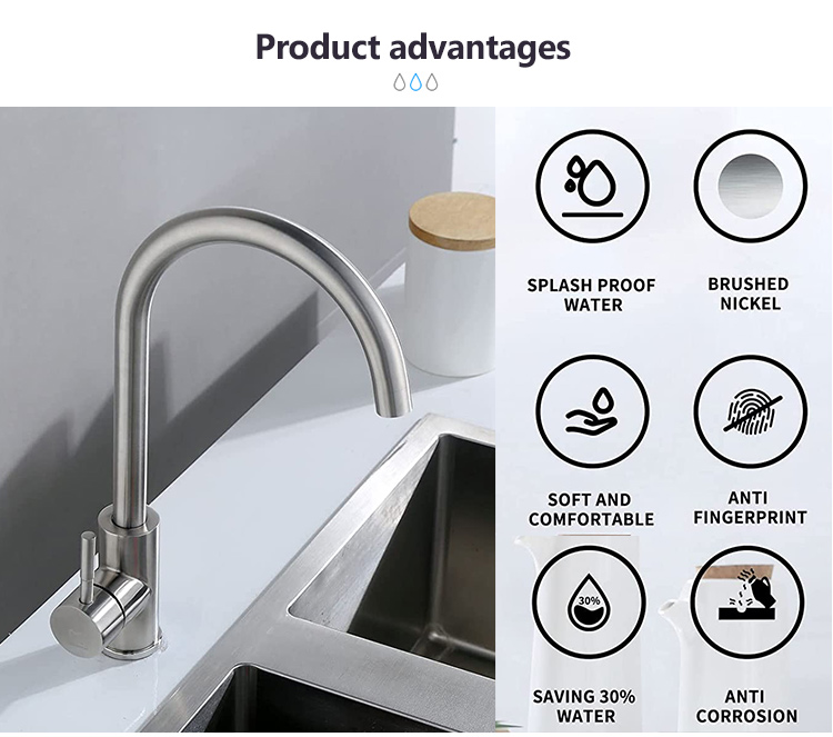 Classic Zinc Copper Luxury Sus304 Pull Out 360 Adjustable Flexible Single Handle Touchless Kitchen Faucet