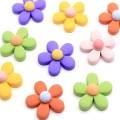 26mm Multicolor Flower Flatback Resin Cabochons Scrapbook Craft DIY Embellishments Decoration Headwear accessories