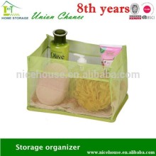 green or custom design rectangle mesh bag storage for cosmetic stuffs in toilet