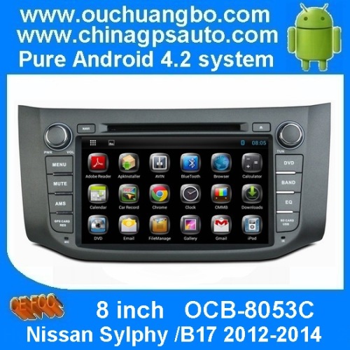 Ouchuangbo Pure Android 4.2 Car Radio BT USB 3G Wifi DVD Navi System Nissan Sylphy /B17 2012-2014