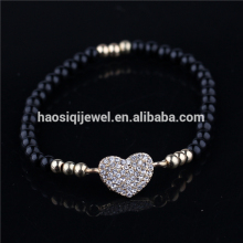 Gold Alloy Heart Shaped Catholic Rosary Beads Bracelet Haosiqi power bracelet