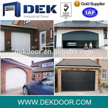 Pair of green roller shutter doors with optional vision slats