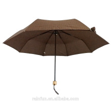 Plain gray manual with case 3 fold umbrella