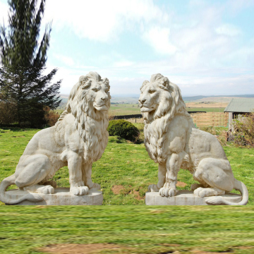 outdoor garden decoration stone carving big stone lion statue