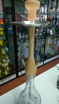 WOYU wholesale wooden shisha hookahs with glass bottle for smoking