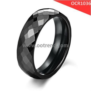 Hot sale faceted black ceramic rings