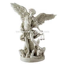 Famous white marble religious antique angel killing statue for decor