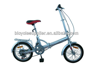 16 Inch Lightweight Mini Silver Folding Bike