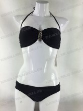 Miss Adola attractive solid black ladies sling bikini swimwear with pailettes and beads ( YD1426023005 )