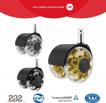 50mm 2 inch PU chair wheels M11*22 Bolt Swivel Twin Castors