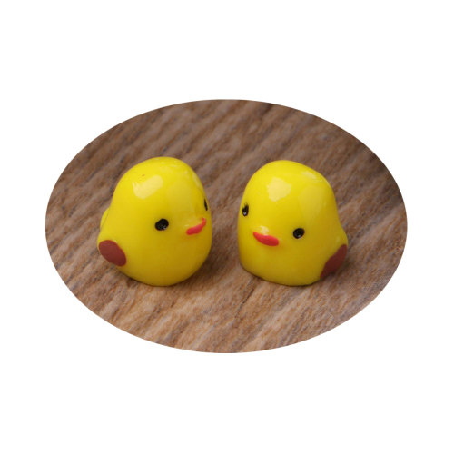 Dibujos animados 3D Kawaii Animal Amarillo Pollo Miniatura Artificial DIY Artesanía Faicy Jardín Adorno hecho a mano