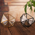 Hot selling wholesale indoor plant rose gold glass terrarium geometric