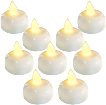 12pcs Battery Flickering LED Tea Lights - Waterproof Flameless Floating Candles
