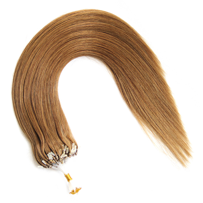 Raw unwefted original indian remy human micro loop hair extensions, straight micro ring hair extension