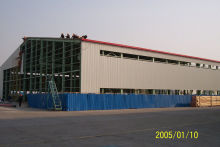 C And Z Purlins Prefabricated Warehouse With Pu Sandwich Panel