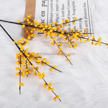 Realistic Artificial Red Berry Fruit Orange Berry Branch Christmas Decoration