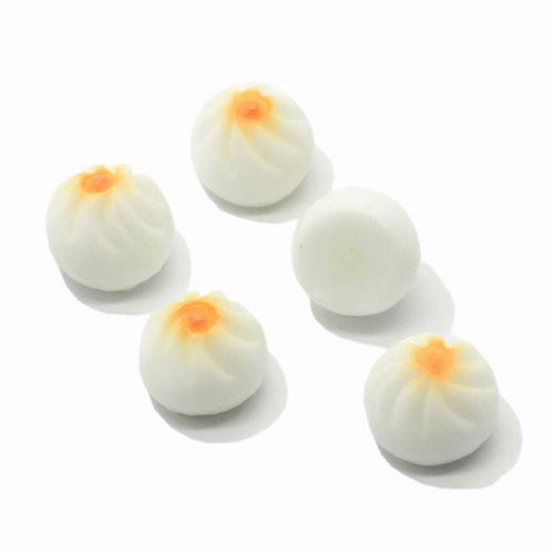 Miniature 3D Cute Chinese Style Food Toys Round Steamed-Bread Cheap Resin Cabochons Kawaii Charms for Craft DIY