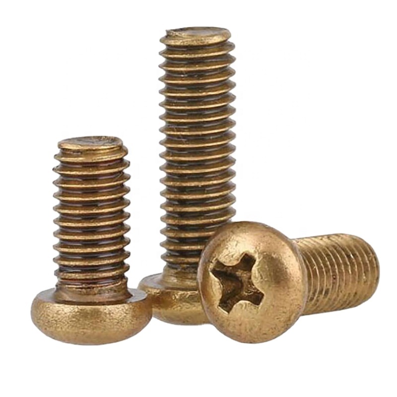 Good Quality Machined Screw M3M4M5M6M7 Brass Cross Round Phillips Pan Head Screws