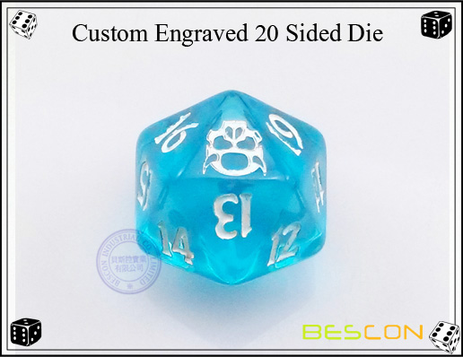 Custom Engraved 20 Sided Die Custom Engraved 20 Sided Die