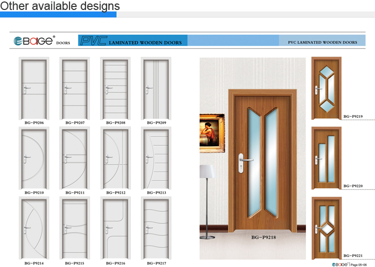 PVC Laminated Wooden Interior MDF Door (BG-P9019)