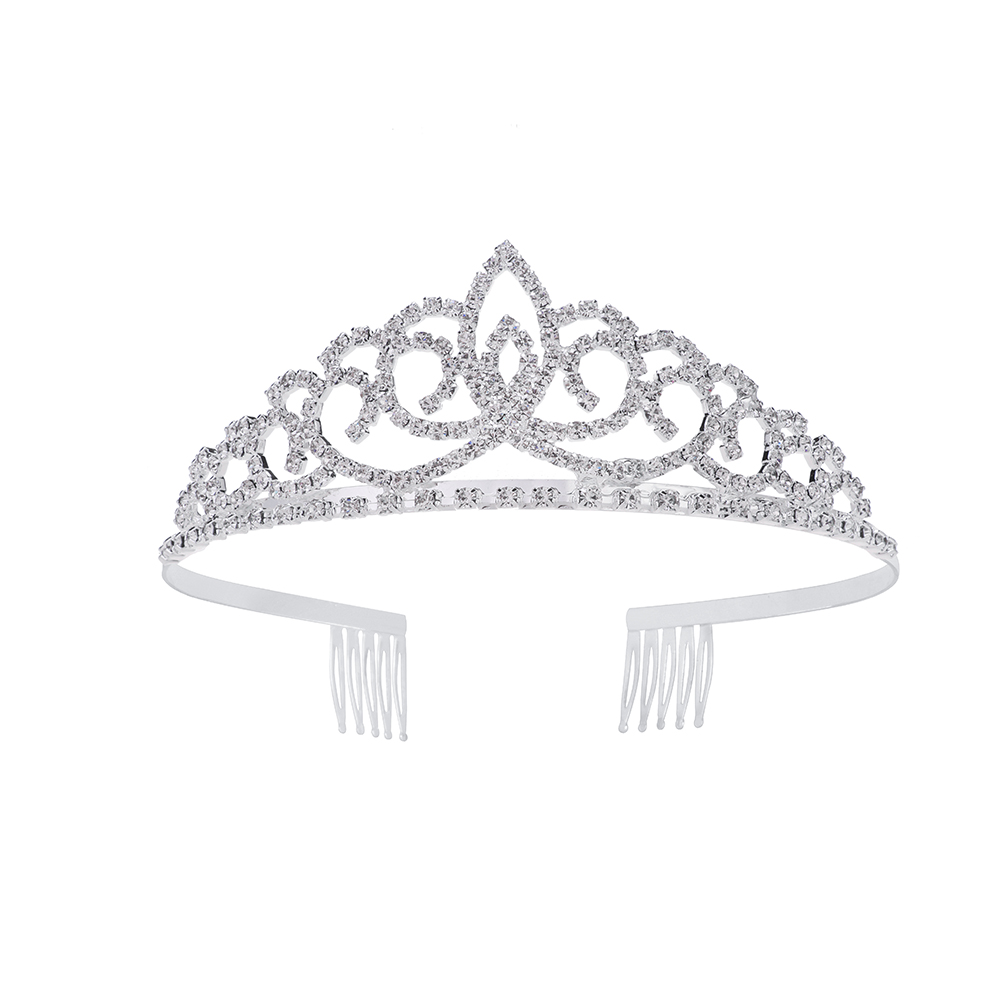 Baroque Wedding Tiara Women's Pageant Crown Birthday Party Tiara With Combs